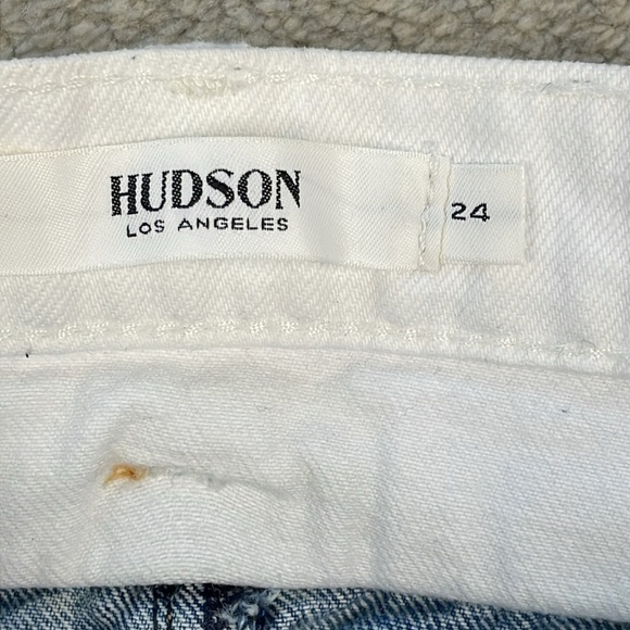 Hudson Jeans Lulu Skirt Denim Jean Mini 2 Tone Summer Beach Blue White Sz 24 - Picture 10 of 13